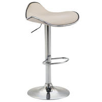 BARHOCKER Shangrila, Gestell Metall in Chromoptik, Kunstleder Creme - Chromfarben/Creme, Kunststoff/Textil (45/91/45cm) - TPFLiving