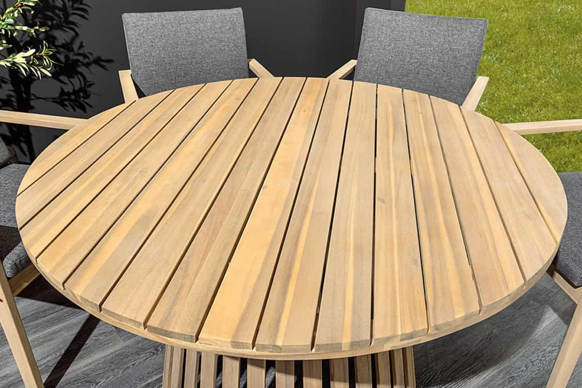 GARTENTISCH KOPENHAGEN rund Akazie Natur 120cm - Braun, Holz (120/120/75cm) - riess-ambiente