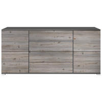 SIDEBOARD Rova Eiche Nordic - Silbereichenfarben, Holzwerkstoff (166.5/75.5/35cm) - Vladon