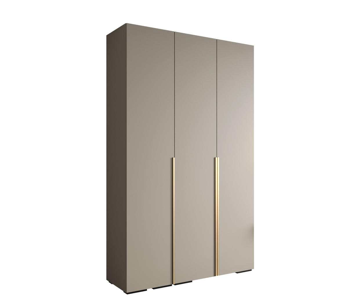DREHTÜRENSCHRANK 236.7/150/47 3-türig - Kaschmir/Goldfarben, Holz/Metall (150/236.7/47cm) - MÖBEL KRYSPOL