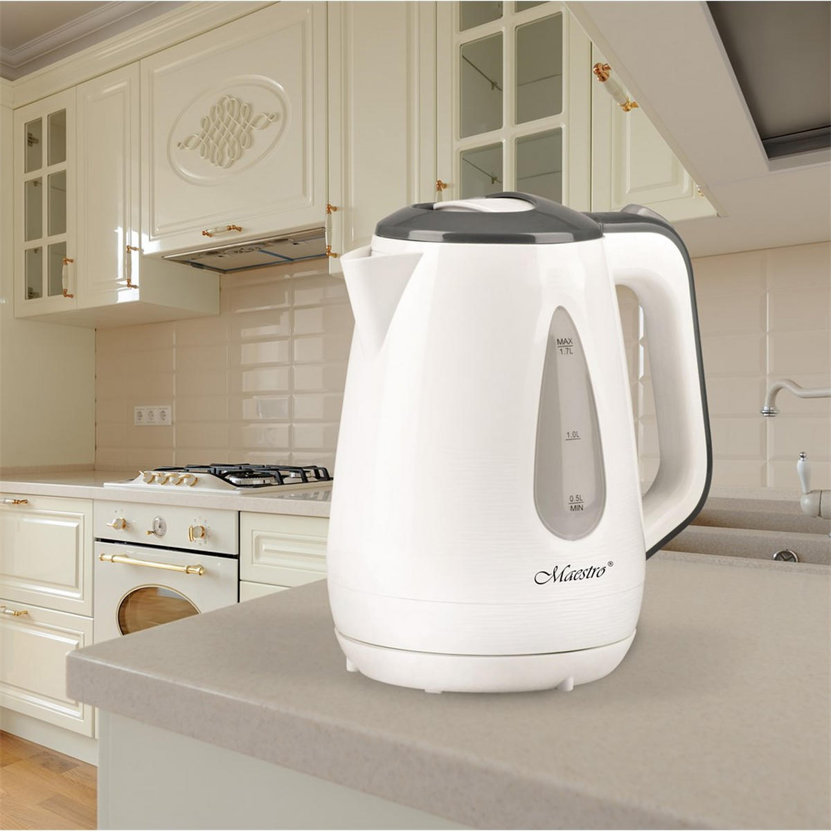 WASSERKOCHER ELEKTRISCH Beige 19/16/21 cm MR031GREY - Beige, Kunststoff (16/21/19cm) - Maestro 