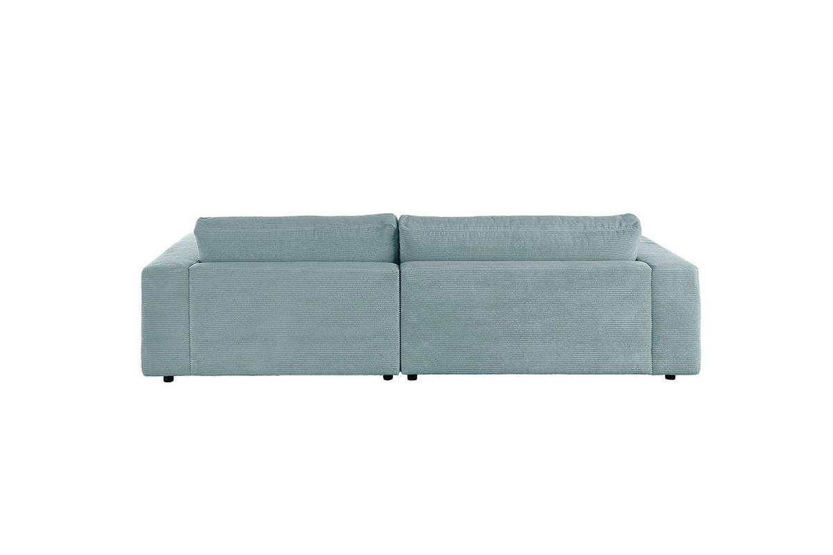 ECKSOFA MADELINE Hellblau Cord - Schwarz/Hellblau, Kunststoff/Textil (270/190cm) - KAWOLA