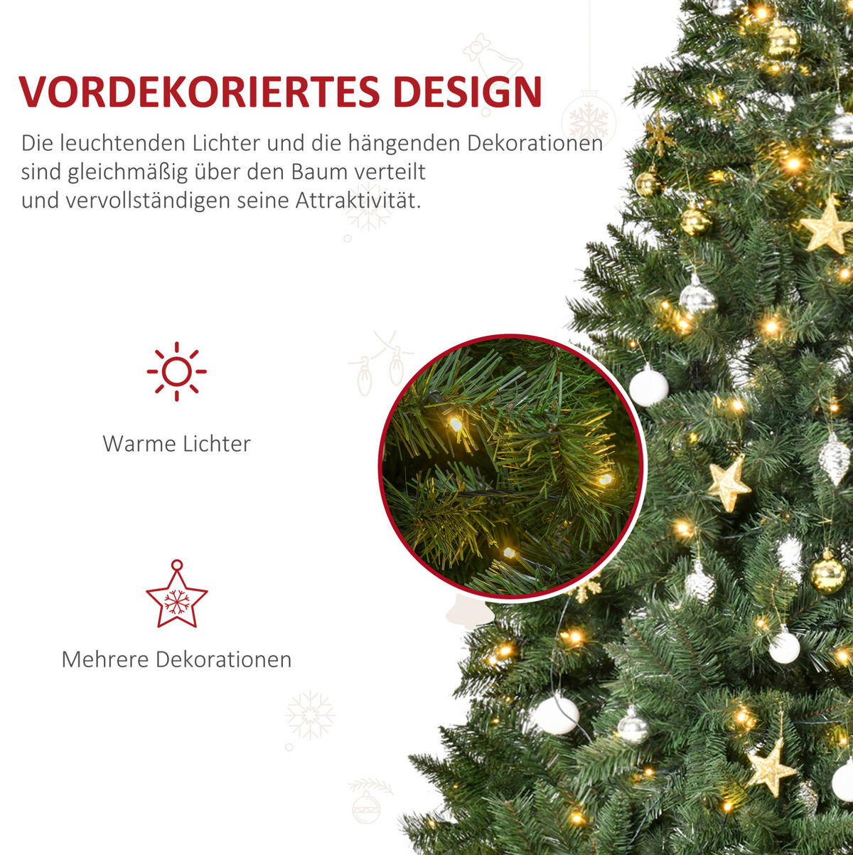 WEIHNACHTSBÄUME 112/112/180 cm gruen aus Metall mit 200 LEDs - Grün, Metall (180cm) - OKWISH