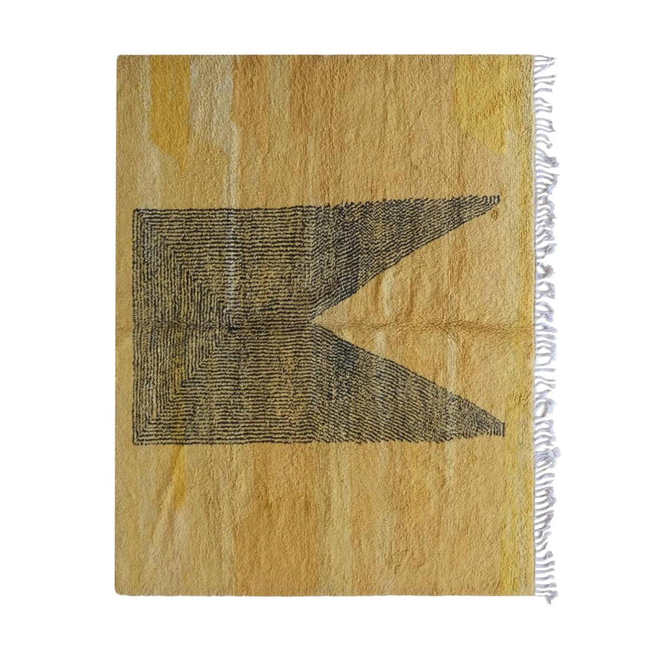 BERBERTEPPICH grafisch und modern aus Wolle 200x 300 cm - Gelb, Naturmaterialien (200/300cm) - AFK Living