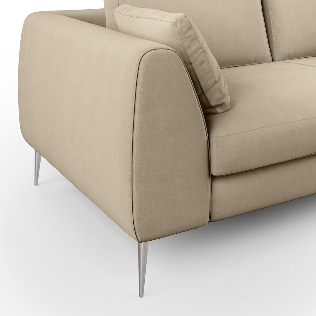Thumbnail - Divani.store Linearsofa, Taupe, Textil, 196x86x102 cm, Wohnzimmer, Sofas & Couches, Sofas