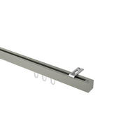 GARDINENSTANGE INNENLAUF Quadline Sono 540 cm (geteilt in 3 x 180 cm), 1-läufig, 20x20 mm Satin-Silber - Silberfarben, Metall (540cm) - INTERDECO