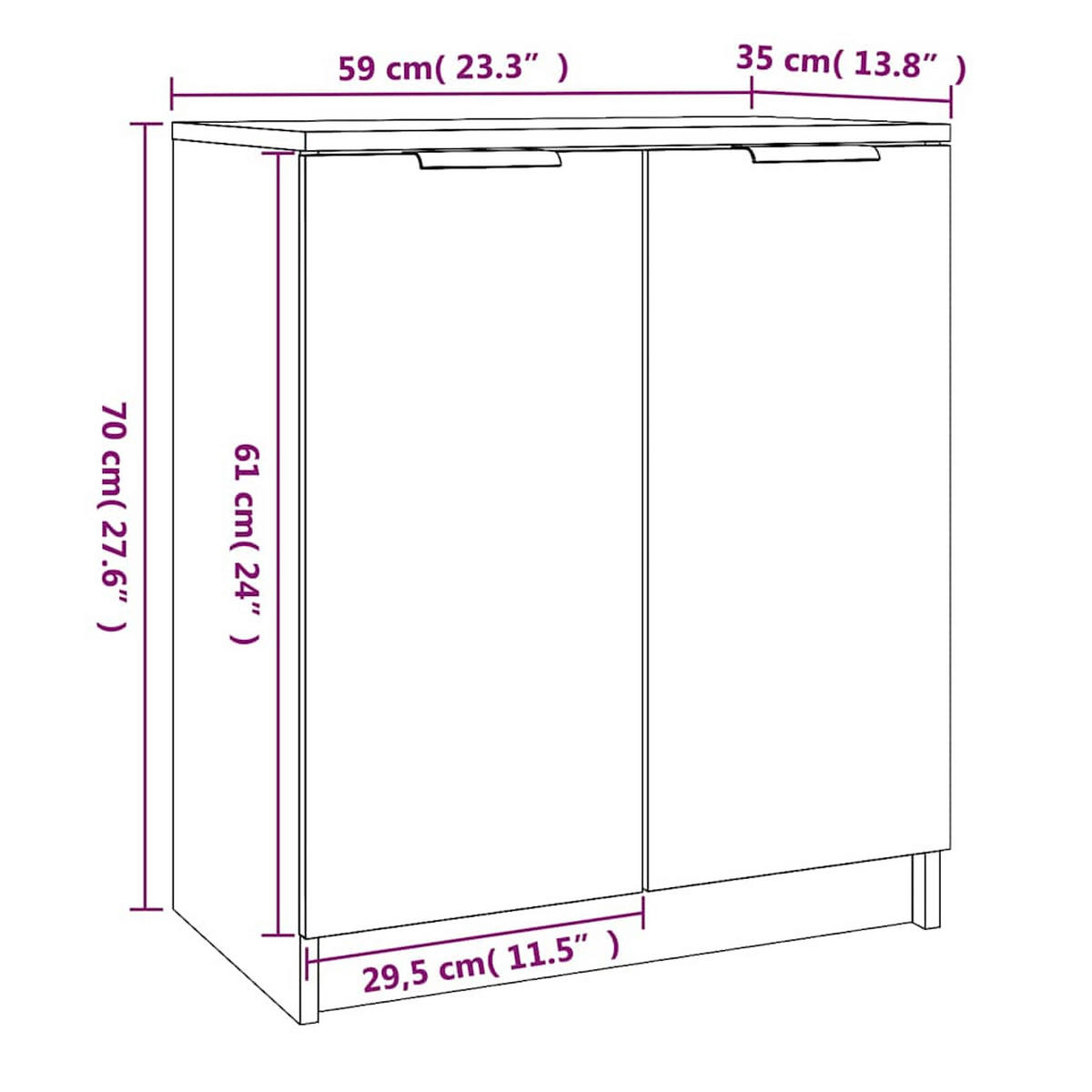 SCHUHSCHRANK Betongrau 59/35/70 Cm Holzwerkstoff - Grau, Holzwerkstoff (35/70/59cm) - vidaXL