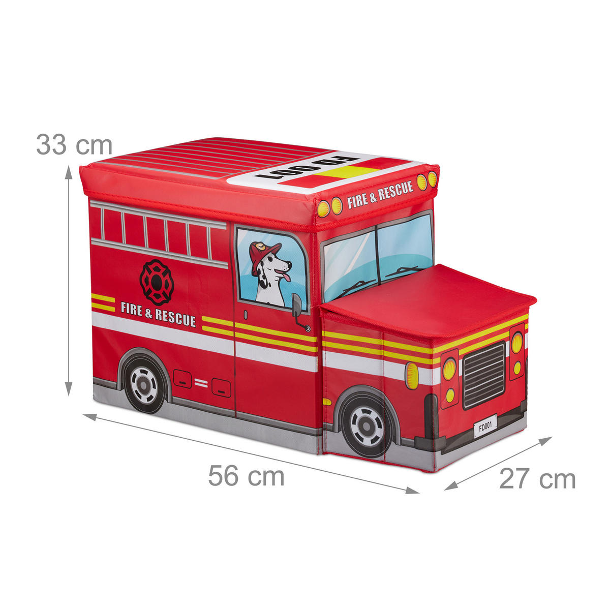 SITZBOX Kinder - Rot, Holzwerkstoff/Wellpappe (27/33/56cm) - Relaxdays