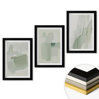 WANDBILDER 3er-Set - 20x30 cm Schwarzer Rahmen - Abstrakte Aquarellmuster - Schwarz, Kunststoff (20/30cm) - ArtPrintCave