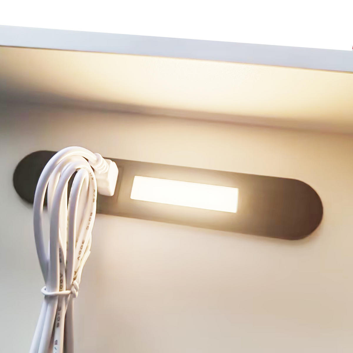 HOCHBETT 90/200 cm in Weiß mit Ablageflächen, Staufächern, Schränken, Schutzgittern, LED und USB - Weiß, Holzwerkstoff - STILVORA