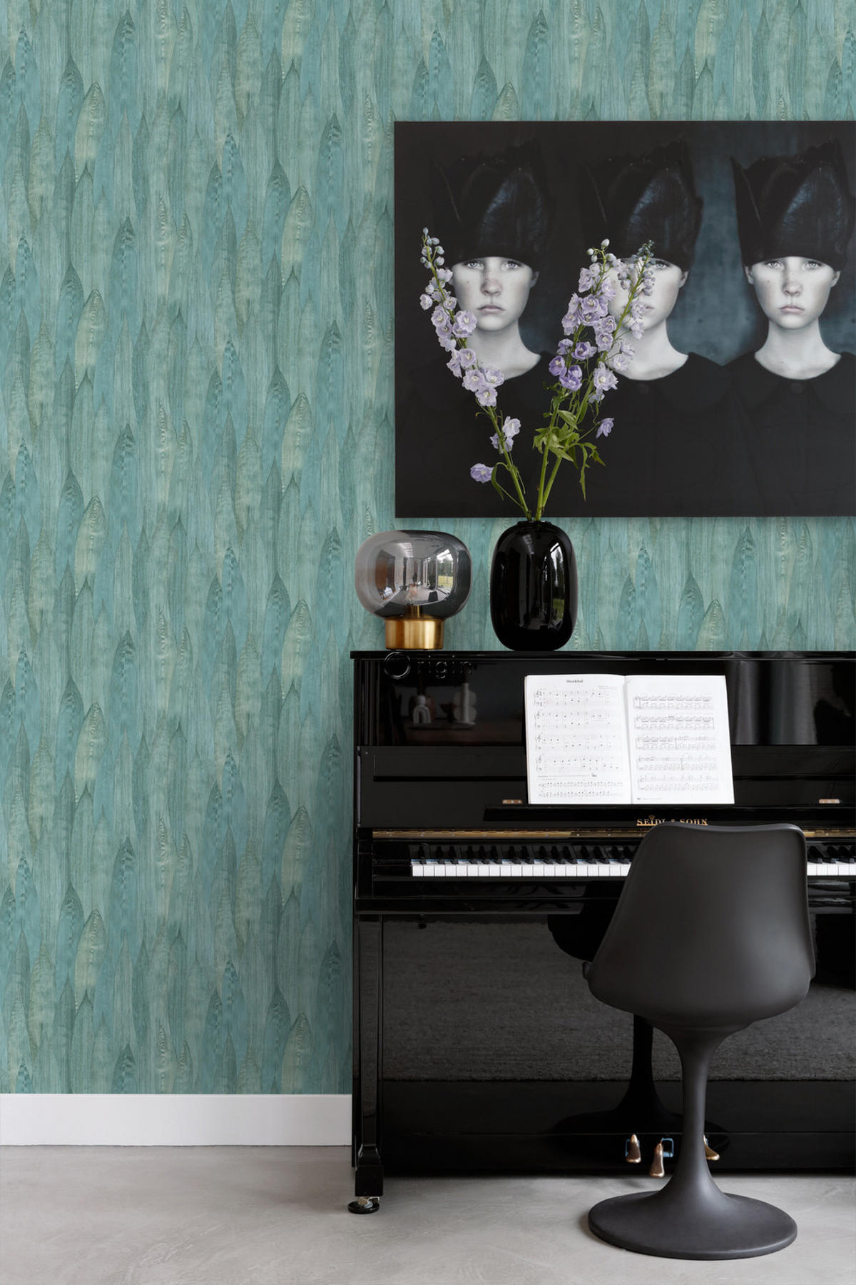 TAPETE Blätter 53 cm x 10.05 m - Türkis, Papier (53/1000cm) - Origin Wallcoverings
