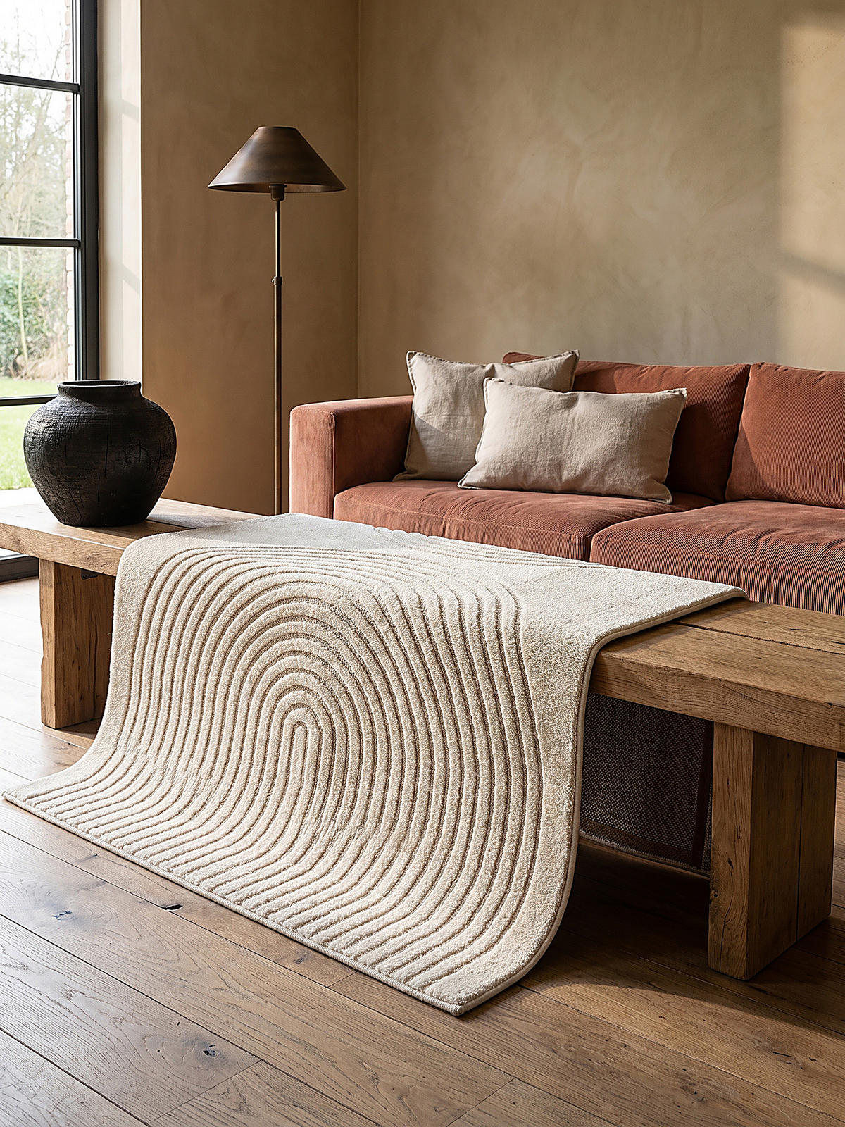KURZFLORTEPPICH Geometrisch MUOTA Polypropylen Creme 200 x 280 cm - Beige, Textil (200/280cm) - KADIMA DESIGN