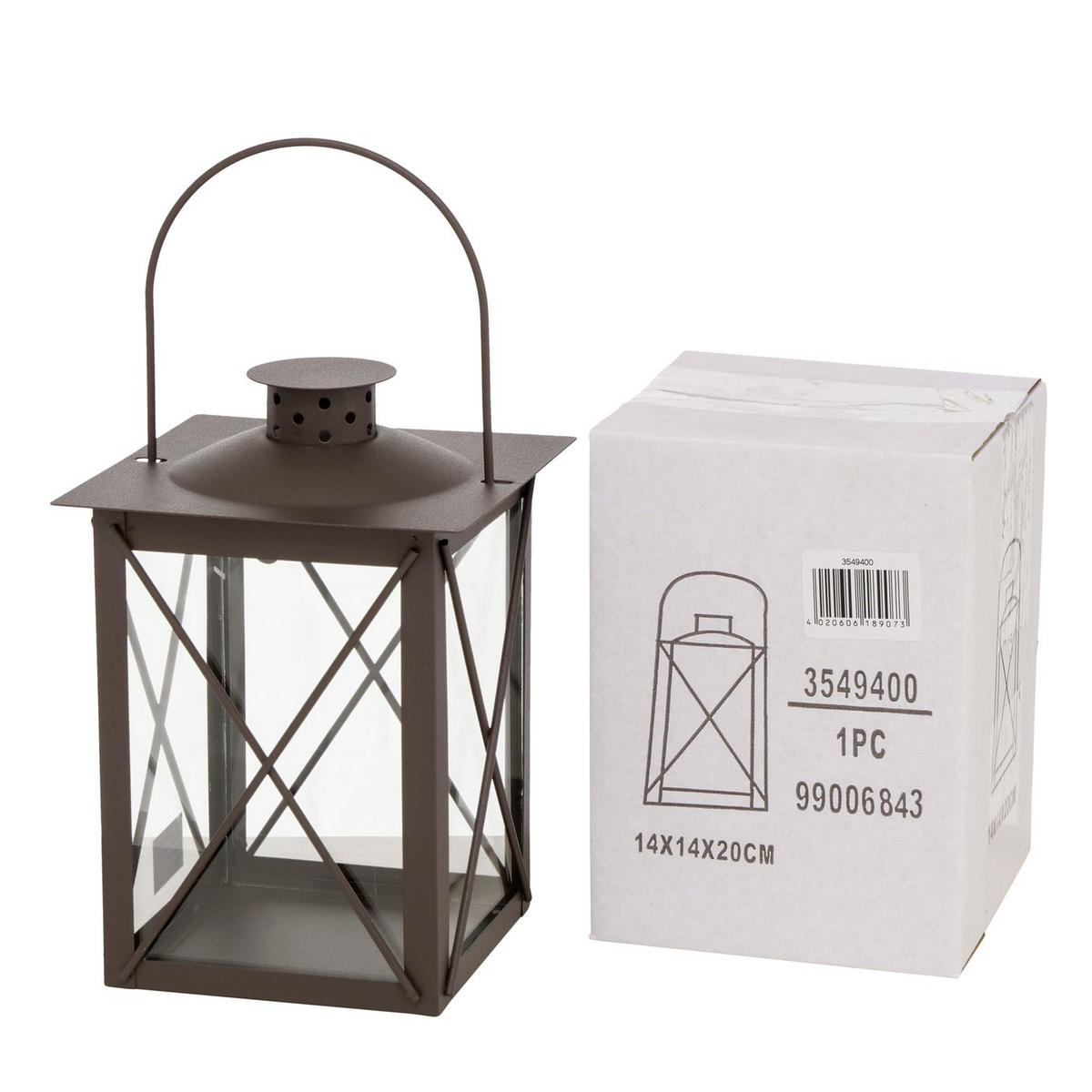 LATERNE Farol aus Metall - Braun, Metall (14/20/14cm) - Boltze Home