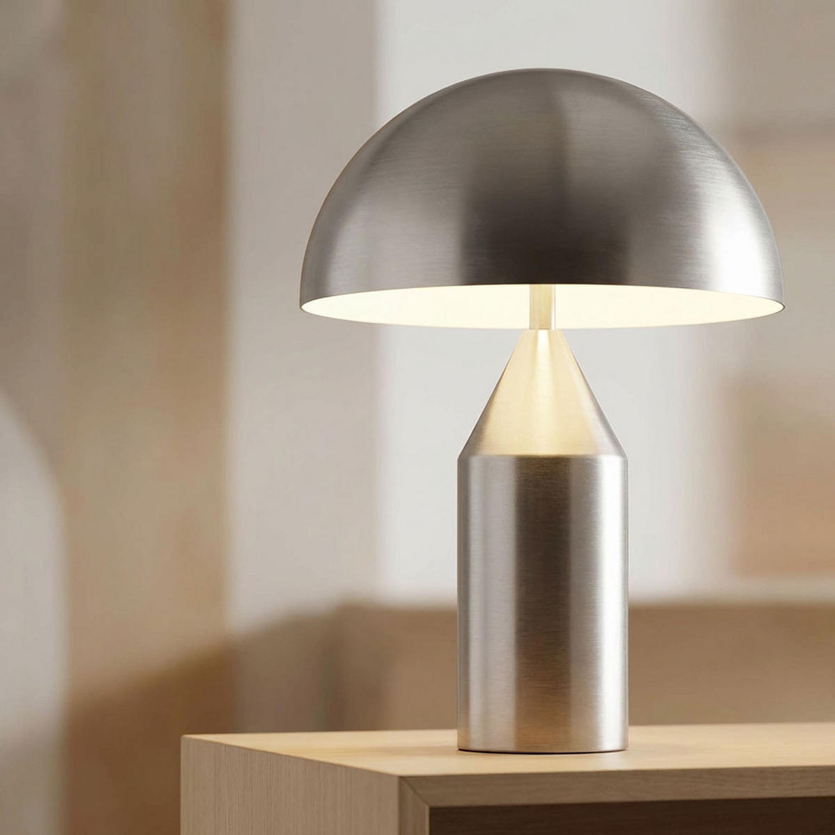 LED TISCHLEUCHTE Metall Silber Nickel - Silberfarben, Glas (28/28/39cm) - Globo Lighting