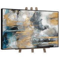 GEMÄLDE Goldene Konsonanzen II Schattenfugenrahmen Schwarz 120x80 cm - Schwarz, Holz (120/80cm) - YS-art gallery
