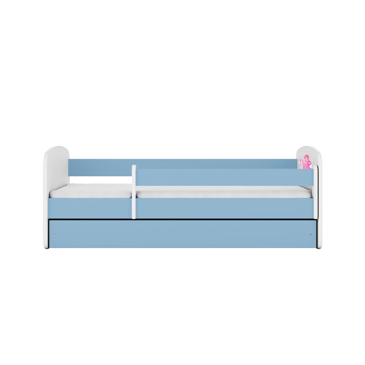 KINDERBETT Prinzessin zu Pferd mit Schublade und Matratze 160/80 - Blau, Holzwerkstoff (80/160cm) - RAUMHIRSCH FURNITURE