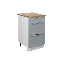 SCHUBLADENUNTERSCHRANK Fame-Line Hellblau-grau 50 cm, AP Goldkraft - Blaugrau/Weiß, Holzwerkstoff (50/82/60cm) - Vicco