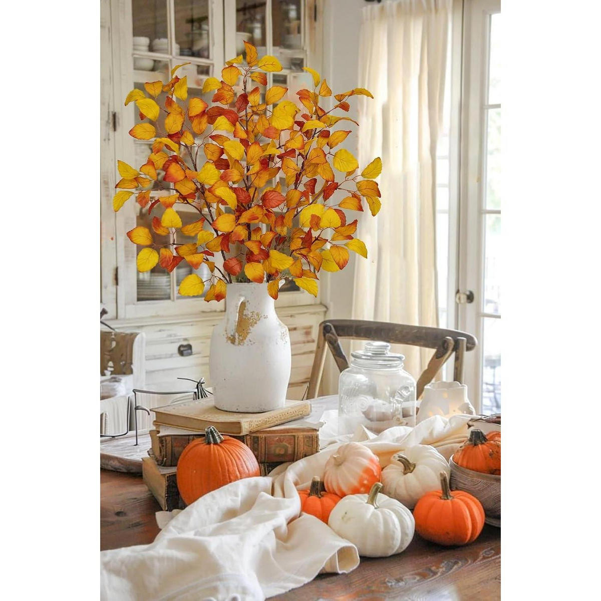 KUNSTZWEIGE 3-teiliges Set Herbstlaub 97 cm Gold Gelb - Multicolor, Kunststoff (43cm)