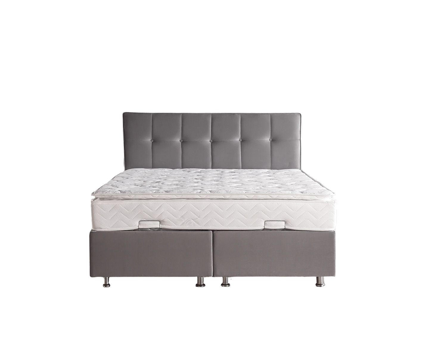 POLSTERBETT-SET LARA 160x200 Grau - Bett inkl. Matratze - Grau, Metall (160/200cm) - Villa Möbel