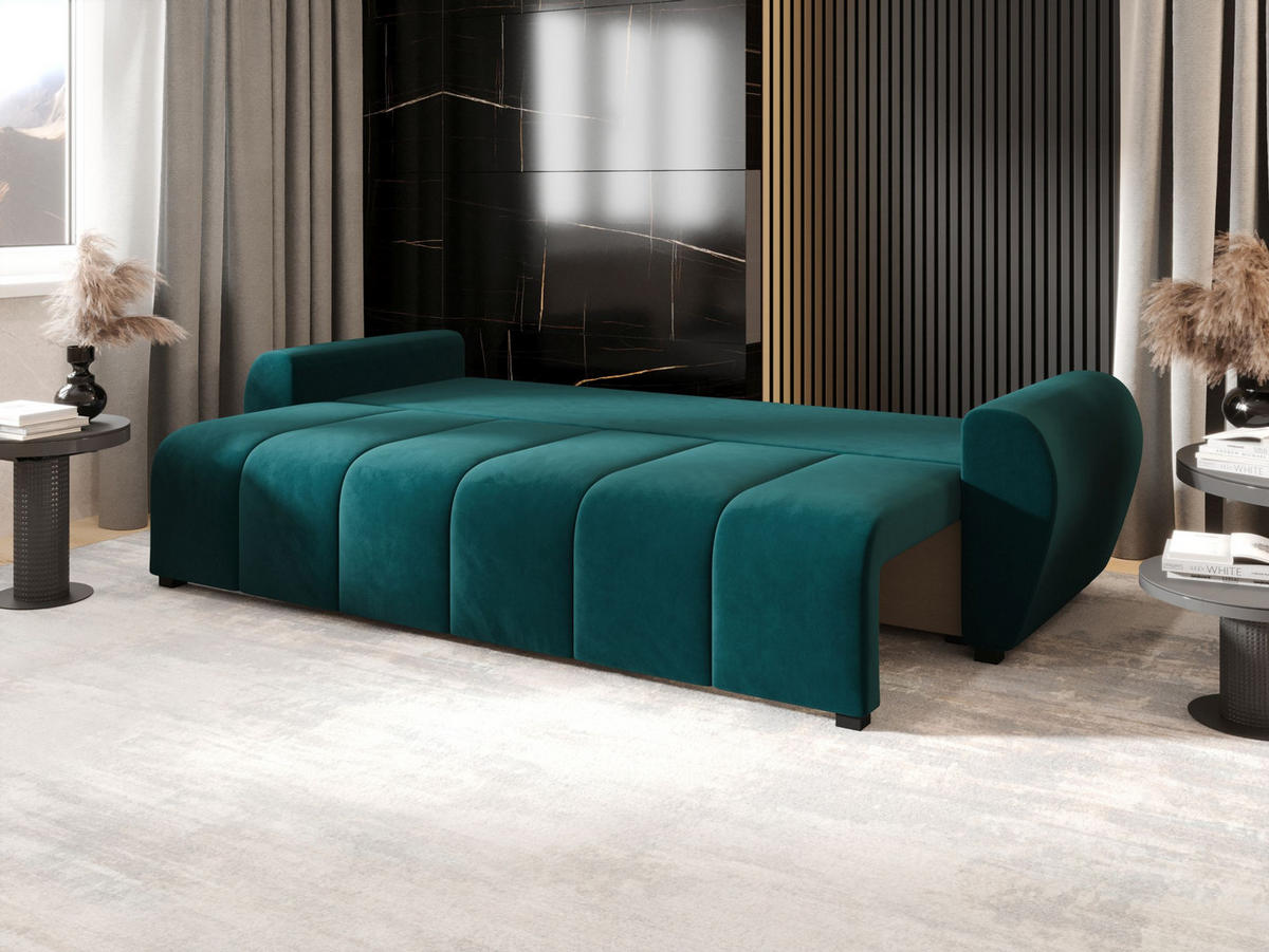SOFA MOLISA mit Schlaffunktion ITAKA 39 mit Stauraum - Violett, Textil (86/82/246cm) - Bedante