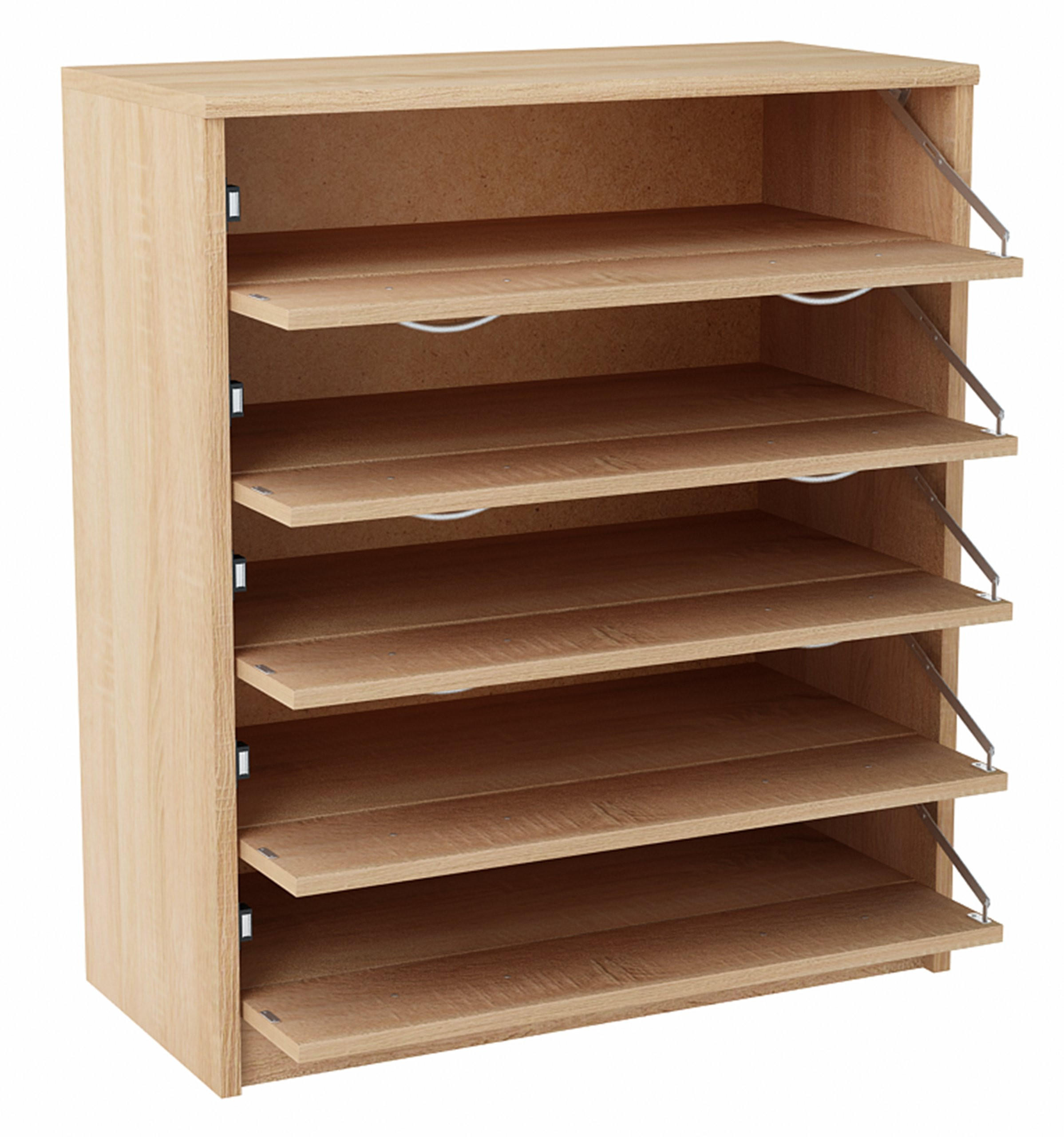 SCHUHSCHRANK 5S Sonoma Eiche 74/35/85 cm 5 ausklappbare Schuhablagen - Sonoma Eiche, Holzwerkstoff (74/85/35cm) - Matkam Möbel