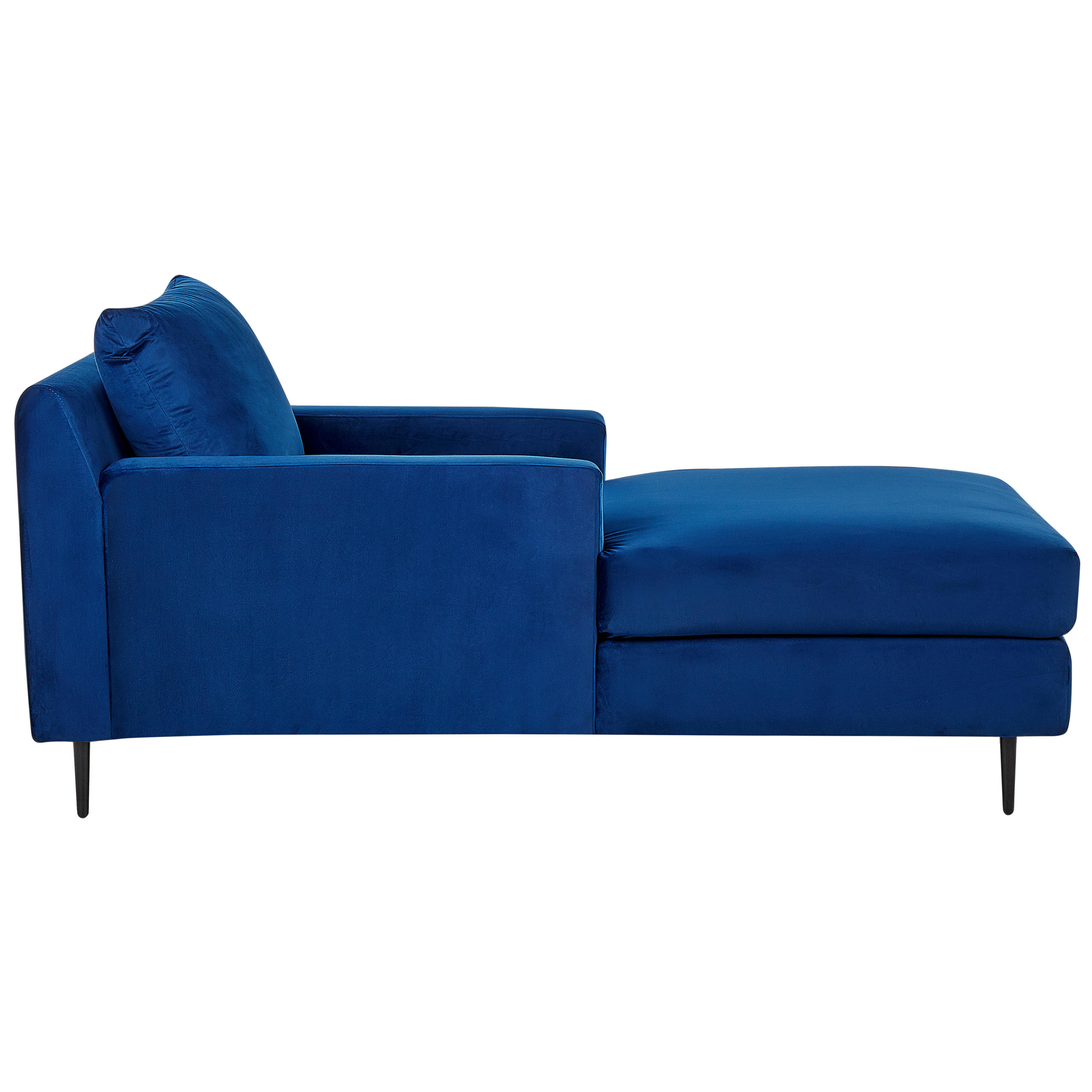 CHAISELONGUE Samtstoff Marineblau/schwarz Gueret - Blau/Schwarz, Textil (120/73/165cm) - Beliani