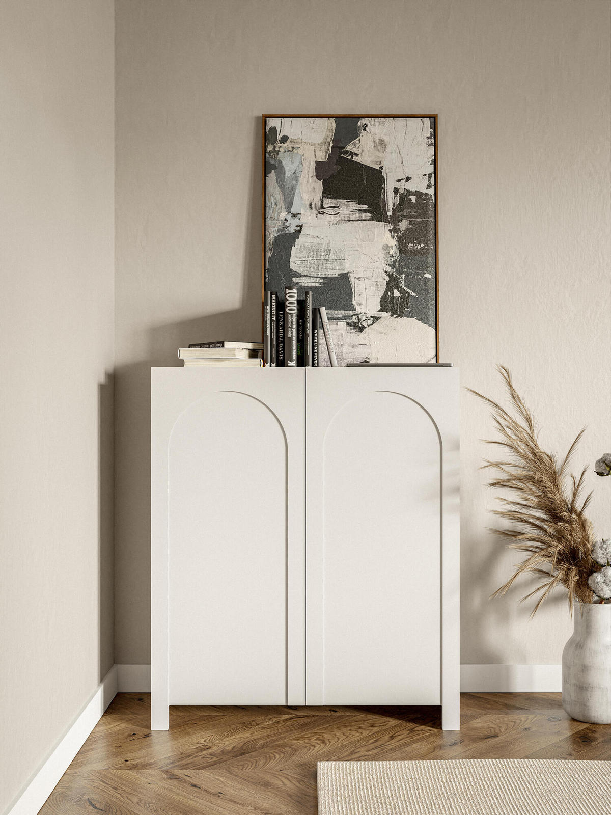 SIDEBOARD ARCO Weiß 100x35x117 cm - Weiß, Holzwerkstoff (100/117/35cm) - FURNLUX
