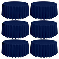 TISCHDECKEN 6er Set Navy Blau 228 cm - Dunkelblau, Textil (228/228/1.5cm)