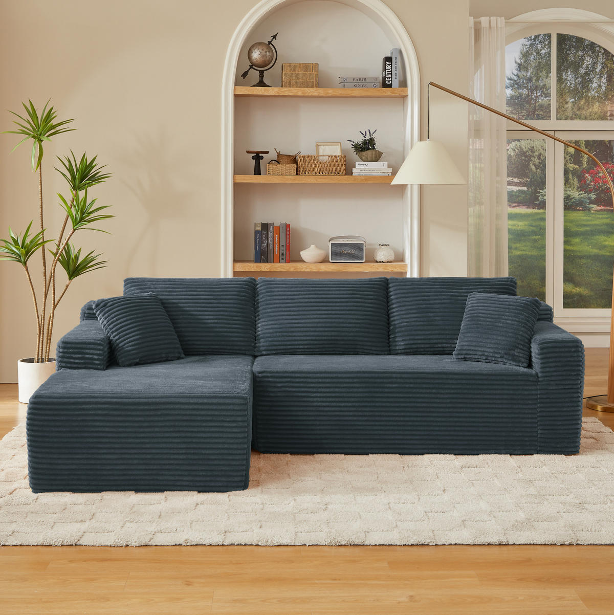 SOFA modular L-Form Dark Gray 2-tlg. - Dunkelgrau, Textil (163/252.6cm) - Meubliv