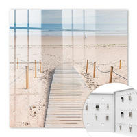 SCHLÜSSELBOX Weiß 30x30 cm – Türöffnung nach rechts - Meeresstrand - Beige, Metall (30/30/5cm) - TULUP
