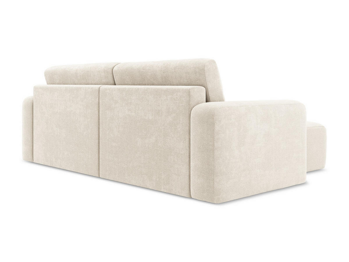 ECKSOFA mit Schlaffunktion links Chenille Stoff Beige - Beige/Creme, Kunststoff/Textil (149/244cm) - Makamii