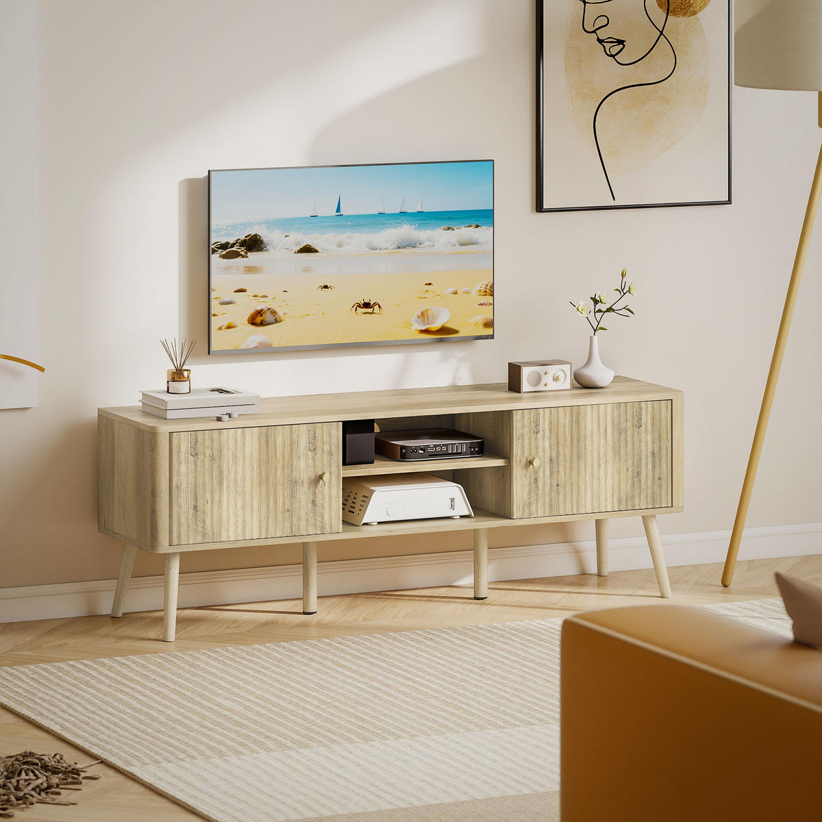 TV-MÖBEL Eichefarben 1 Stück - Eichefarben, Holzwerkstoff (140/49/35cm) - GiPP