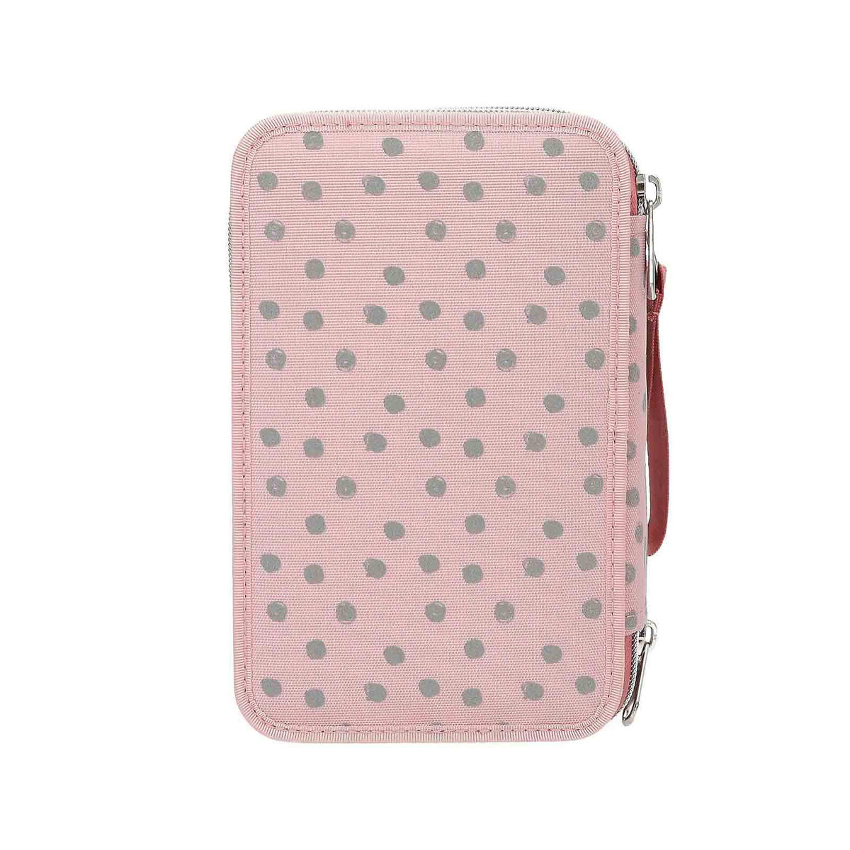 3-FACH FEDERTASCHE DOTS TOPModel rosa 7,5 x 13 x 20 cm - Rosa, Kunststoff (13/20/7.5cm) - Depesche Germany
