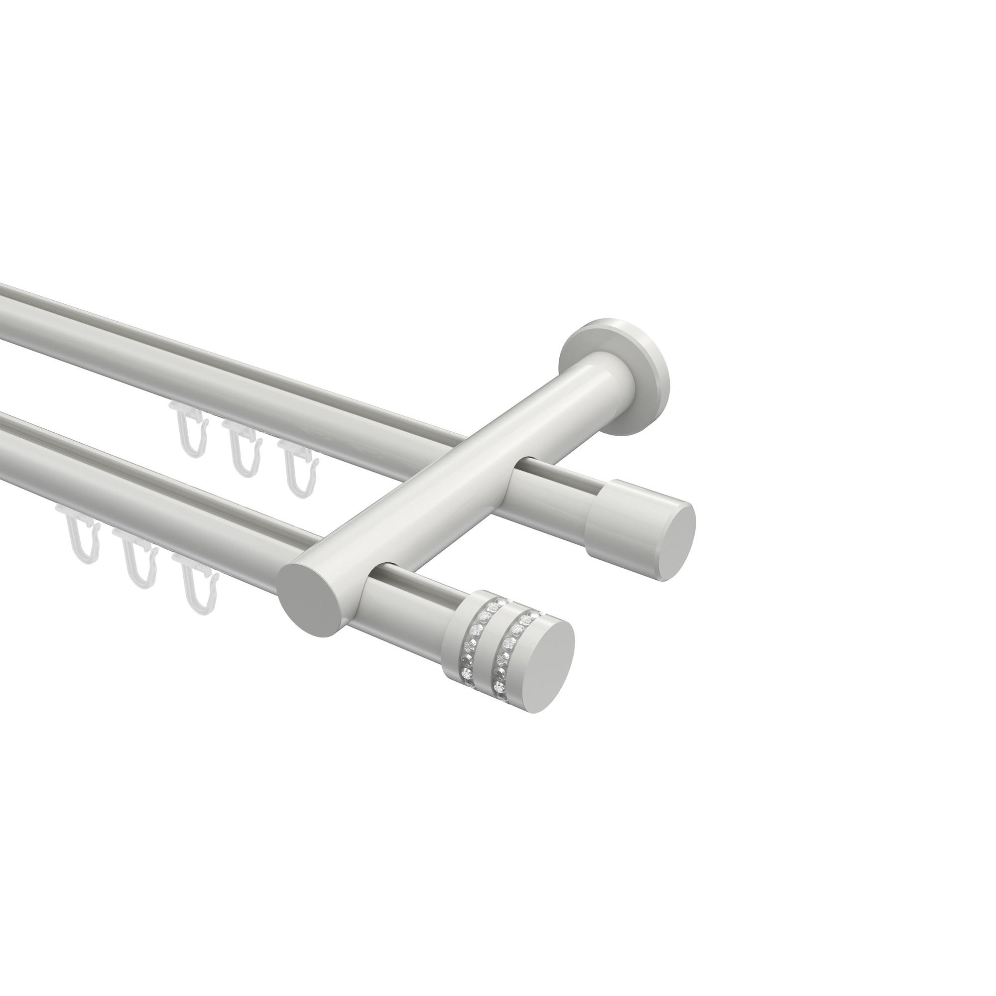 INNENLAUF-GARDINENSTANGEN-SET Platon Estana 100 cm, 2-läufig, 20 mm Ø Weiß - Weiß, Metall (100cm) - INTERDECO