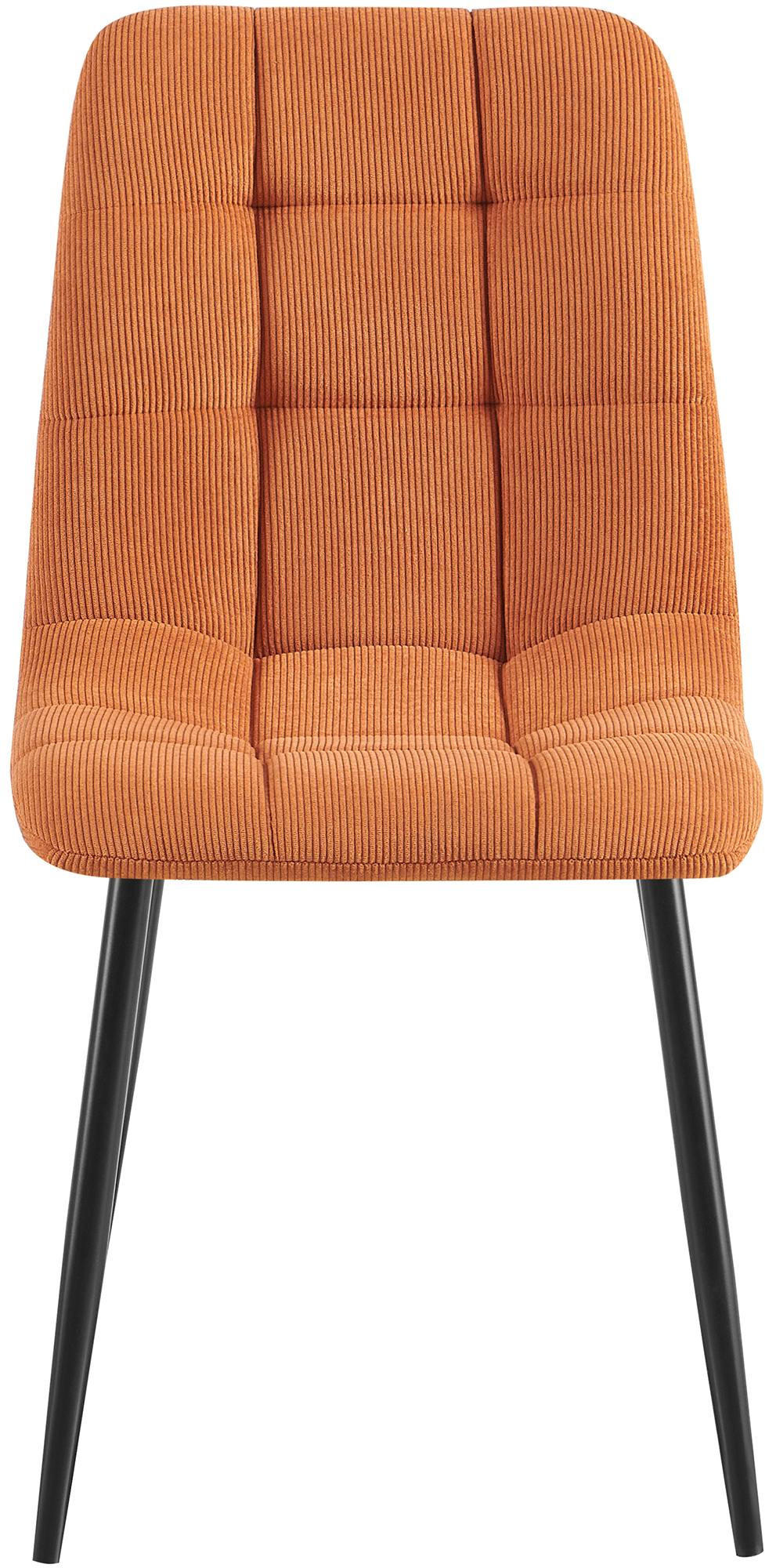 ESSZIMMERSTUHL 2er Set Fanor Cord Orange Wohnzimmerstuhl - Orange, Textil (45/84/55cm) - DELUKE