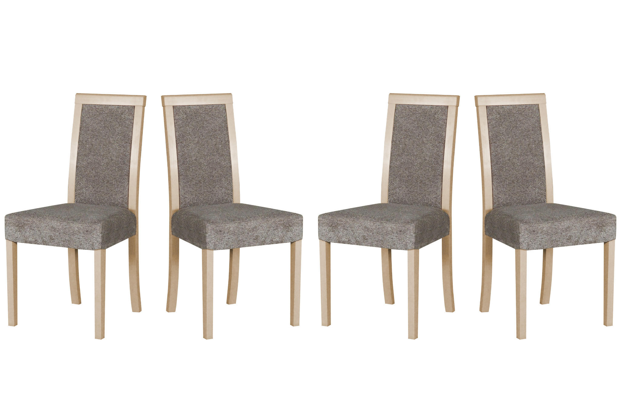 ESSZIMMERSTUHL - Set 4x Roma 3, sonoma, hygge 11  - Graubraun/Sonoma Eiche, Holz (45/93/41cm) - Leaf Design