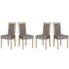 ESSZIMMERSTUHL - Set 4x Roma 3, sonoma, hygge 11  - Graubraun/Sonoma Eiche, Holz (45/93/41cm) - Leaf Design