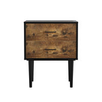 NACHTTISCH 51/38/66 cm antikbraun aus MDF mit 2 Schubladen - Braun, Holzwerkstoff (38/66/51cm) - OKWISH