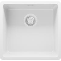 SPÜLBECKEN Venedig Slim Easy, 2-er set Alles Weiß 46/44 cm 1 Becken + Ablauf-Set ab 50er Unterschrank - Weiß, Kunststoff (46/20/44cm) - Primagran