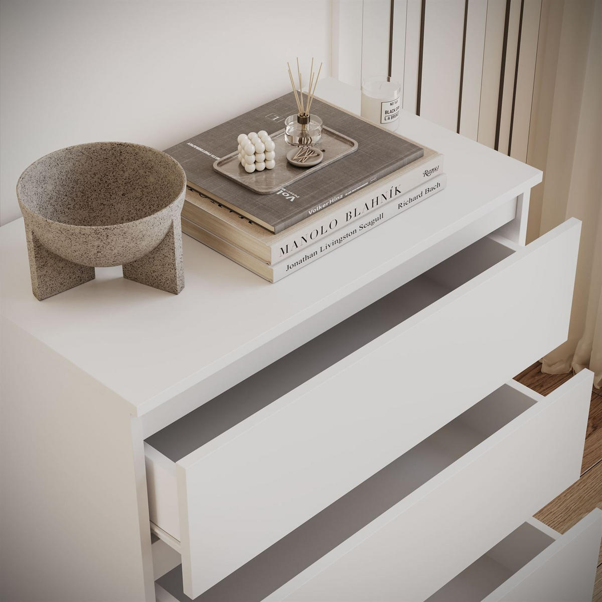 HIGHBOARD HANA M3 Weiß - Weiß, Holzwerkstoff (70/75/40cm) - Lookway
