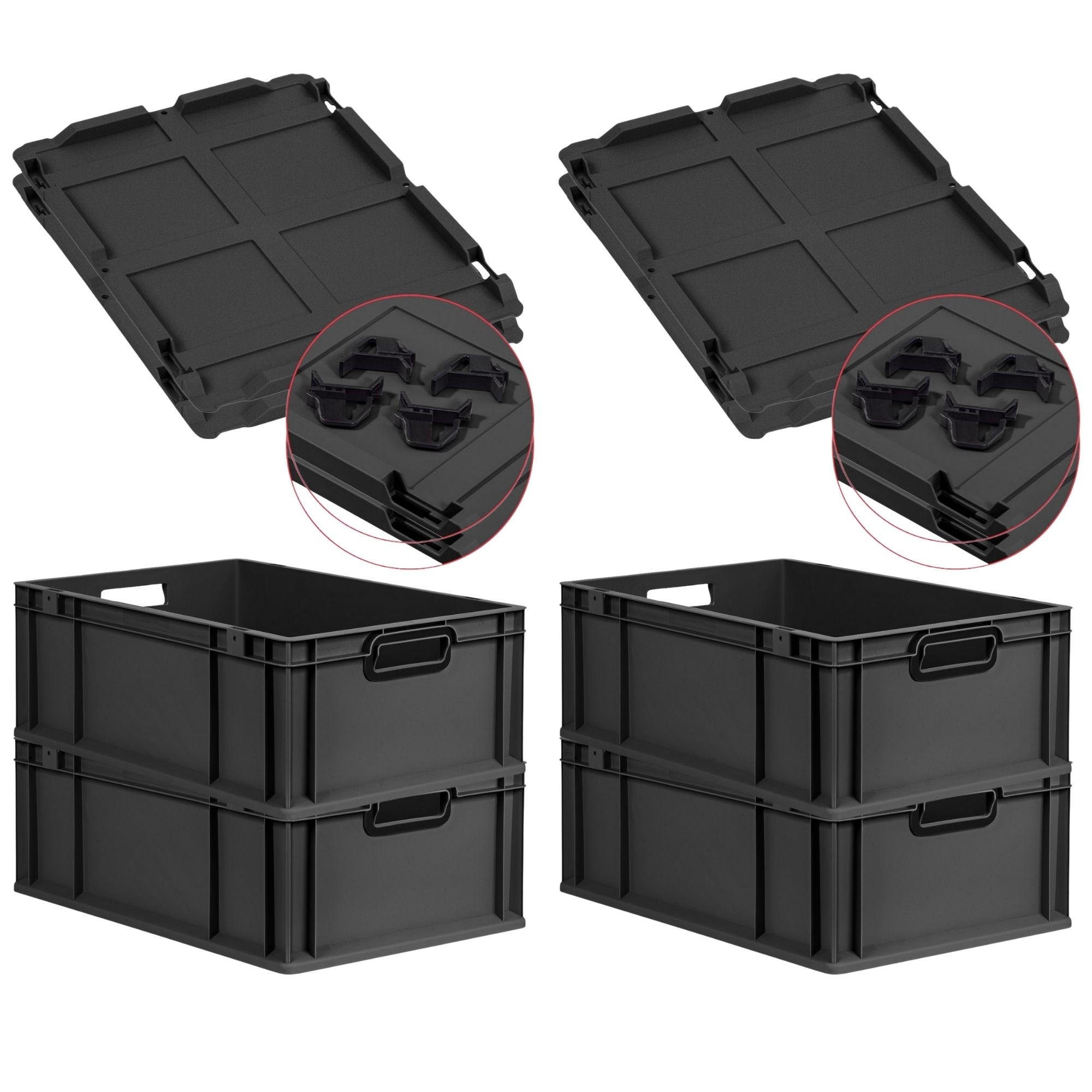 Proregal Eurobox Schwarz, Anthrazit 40x22x60 cm