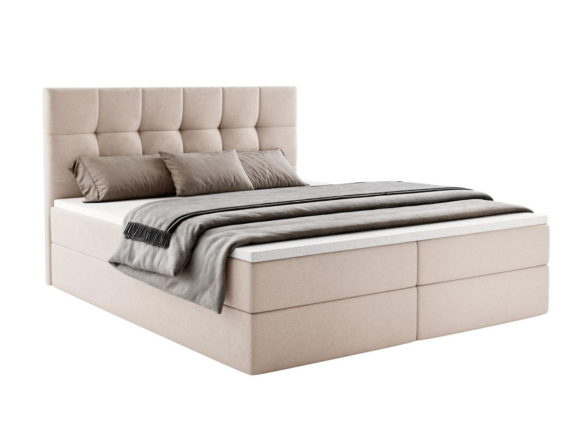 BOXBETT Auren mit Topper Creme 200x200 - Creme, Textil (200/200cm) - Luxkor24