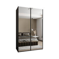SCHWEBETÜRENSCHRANK 245,5/150/64 2-türig - Schwarz/Weiß, Holz/Metall (150/245/64cm) - Abiks Möbel