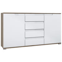 SIDEBOARD Sylt Weiß matt / Weiß Hochglanz - Weiß, Holzwerkstoff (138.5/75.5/35cm) - Vladon
