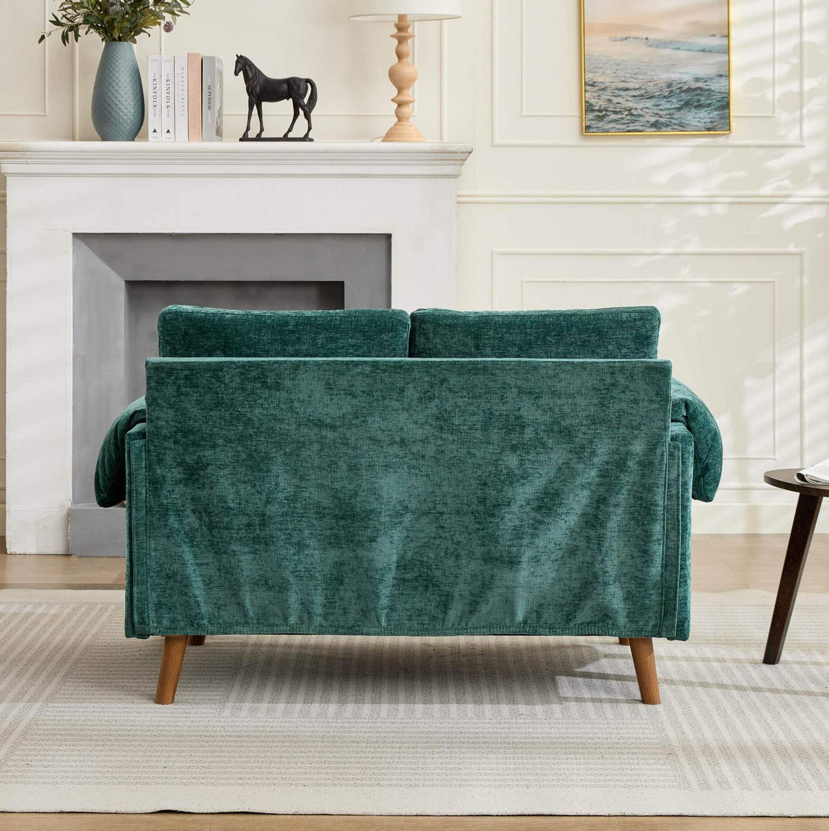 ZWEISITZER-COUCH 2-Sitzer Chenille Grün - Grün, Holzwerkstoff (70/85/124cm) - Meubliv