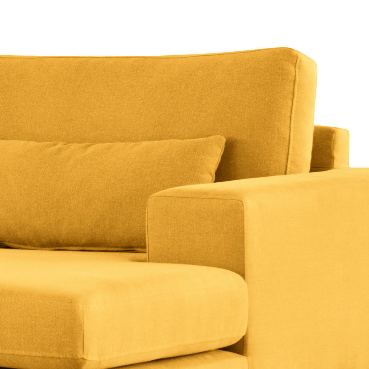 ECKSOFA mit Longchair - Gelb/Buchefarben, Buchenholz/Textil (281/153cm) - home24