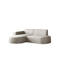ECKSOFA Modena Modern Und Komfort Velours Stoff Salvador Links Hellgrau - Hellgrau, Holz/Textil (165/236cm) - Kaiser Möbel