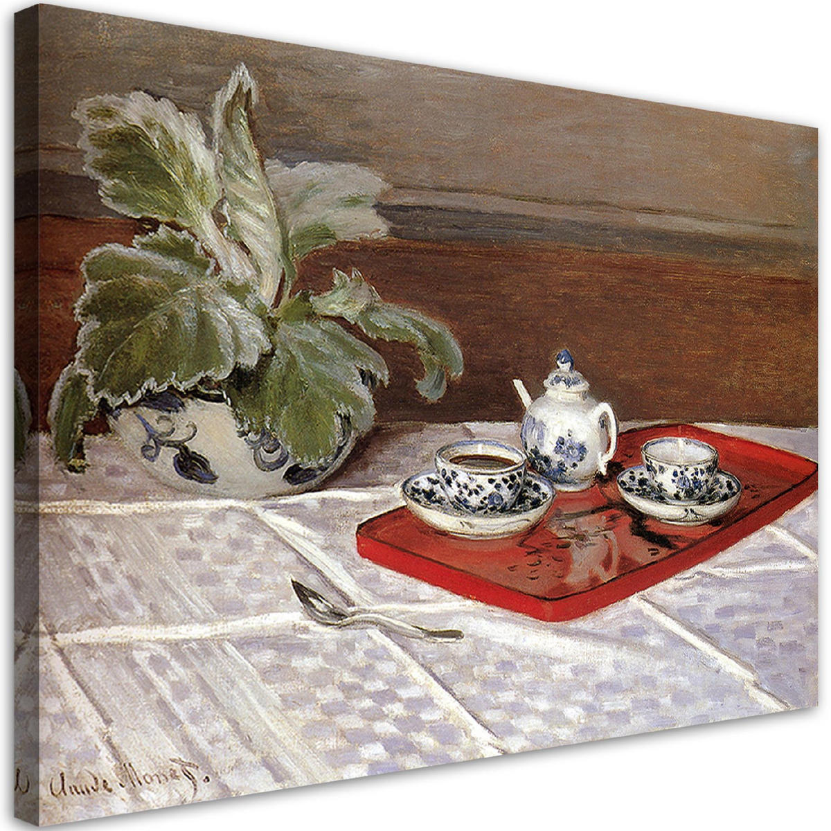 WANDBILD stillleben teeservice claude monet - Multicolor, Textil (60/40cm) - Feeby