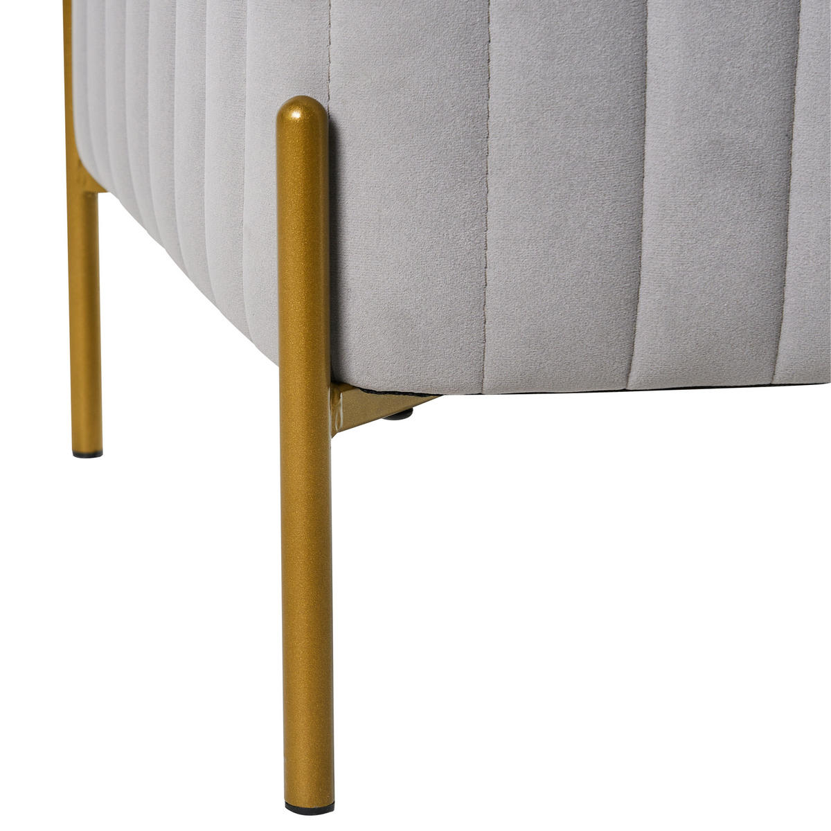 HOCKER Samtstoff Grau Utah - Grau, Textil (47/43/47cm) - Beliani