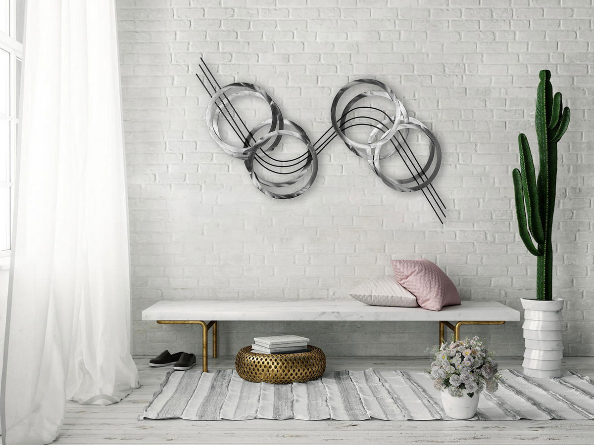 WANDDEKO Silber 115/67 cm - Silberfarben, Metall (115/67/5cm) - KUNSTLOFT